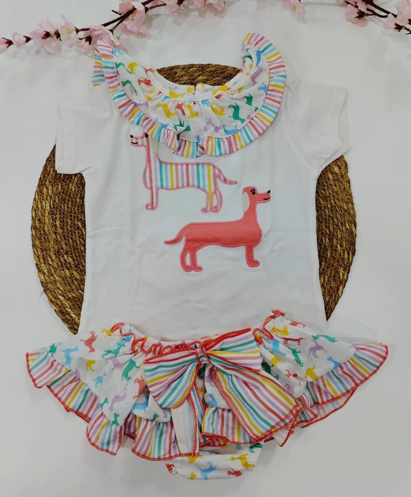 Conjunto agodon braguita perritos colores