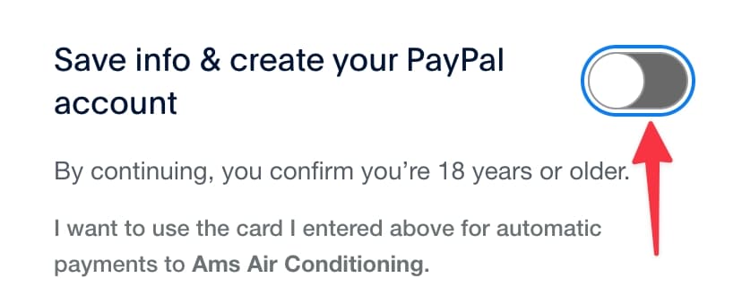 Paypal button for service contract