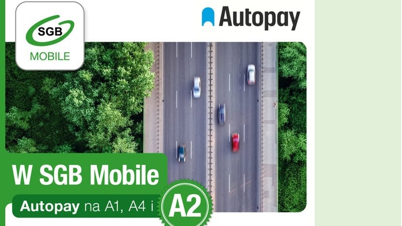 Płatności Autopay za przejazdy odcinkiem Autostrady Wolności już w aplikacji SGB Mobile Płatności Autopay za przejazdy odcinkiem Autostrady Wolności już w aplikacji SGB Mobile