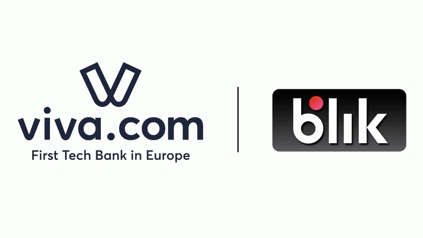 grafika, logo firm, BLIK dostępny w technologii Tap on Any Device w Viva.com