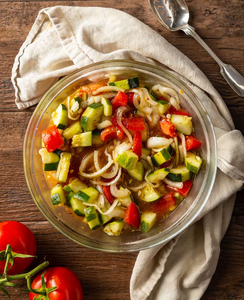 cucumber tomato salad dressing