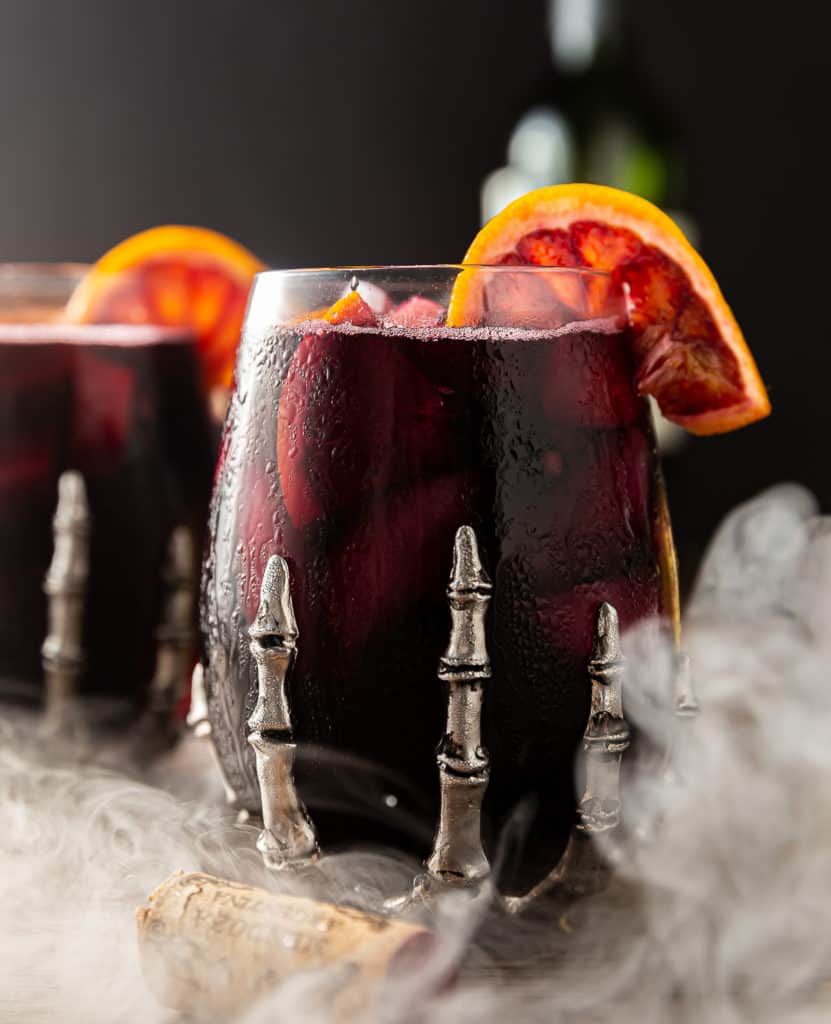 halloween sangria with dry ice