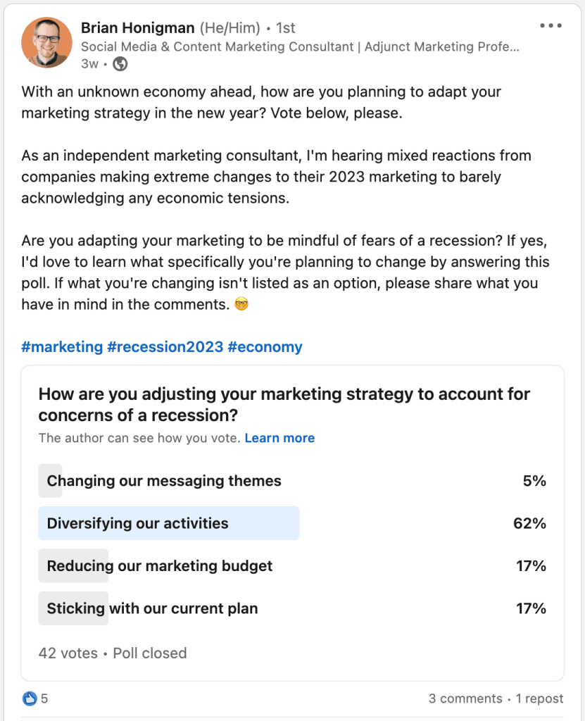 audience poll post example