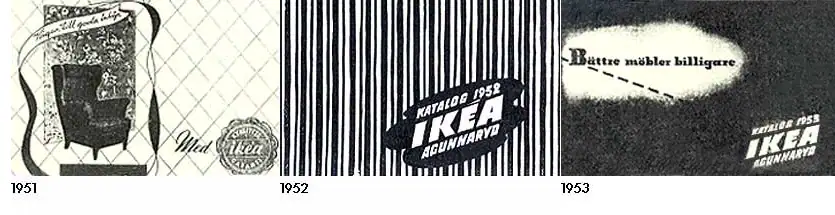 Ikeakataloger omslag 1951 - 1953