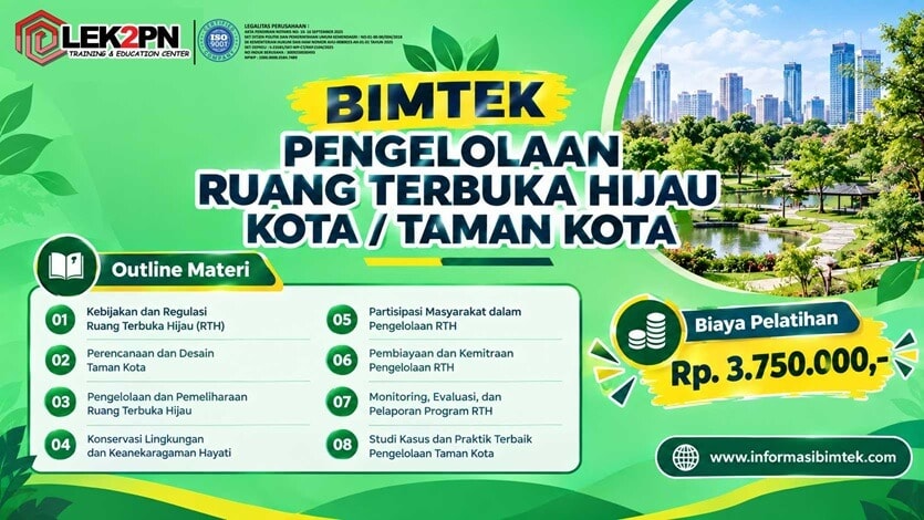 Bimtek Pengelolaan Ruang Terbuka Hijau Kota/Taman Kota