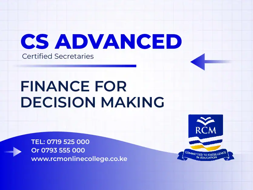 RCM Online College, Finance For Decision Making