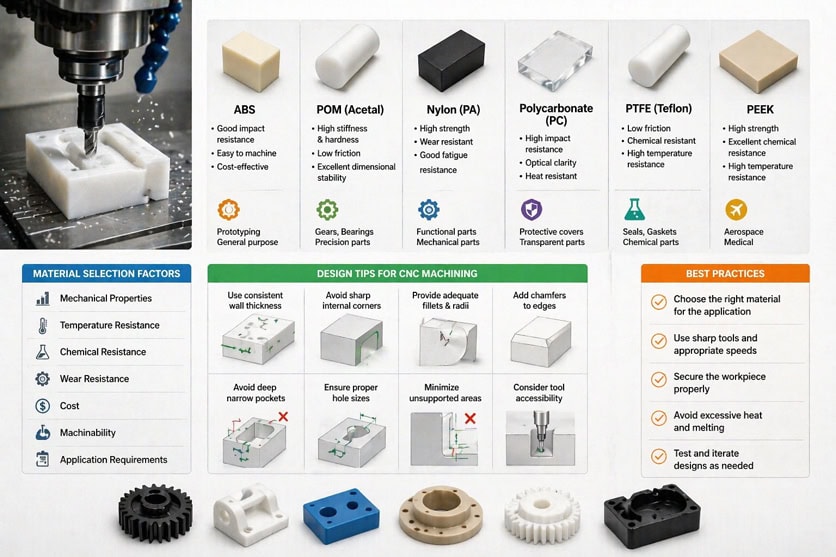 Choosing the Best Plastics for CNC Machining: Materials & Design Tips