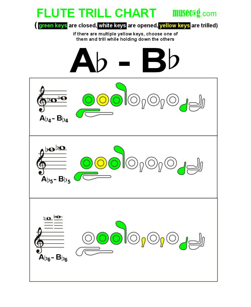 A flat to B flat trill on flute: