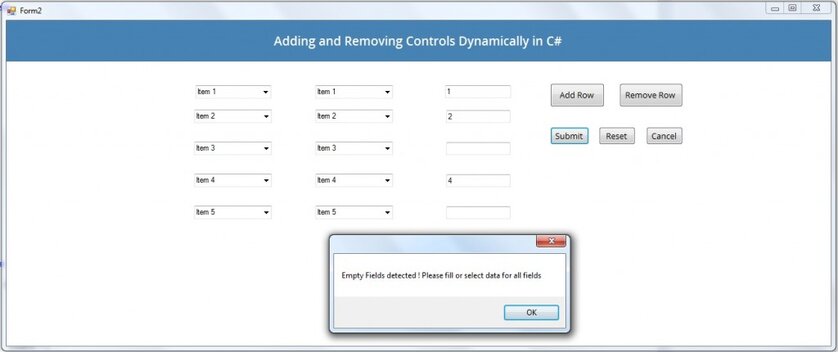 Add and Remove Controls Dynamically in C# .NET