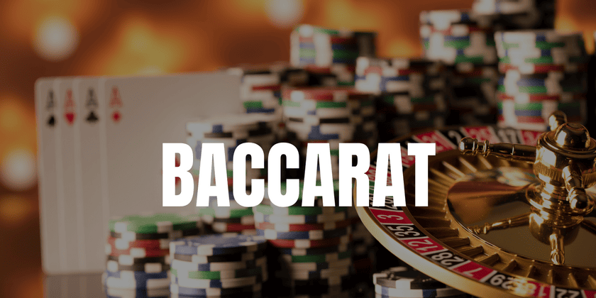 Ein Casino Tisch mit dem Titel BACCARAT