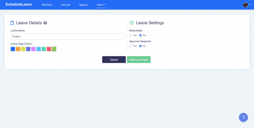 Editable Leave Types
