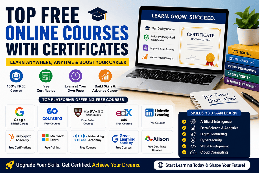Top Free Online Courses with Certificates in 2026