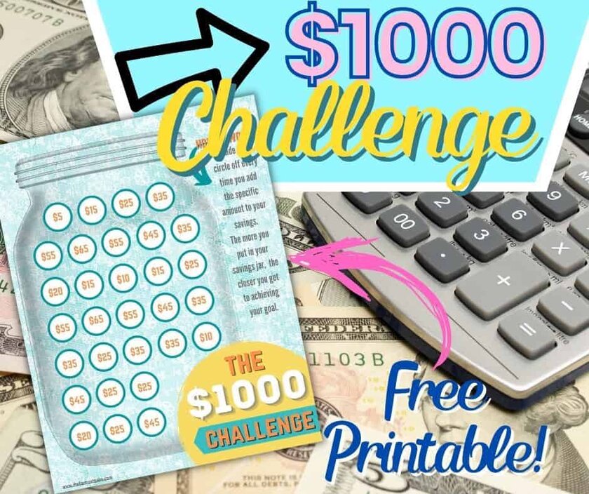 Ready for a Challenge? Download this free printable $1000 Savings Challege. Put your budgeting skills to work and save some dinero using this fun printable.