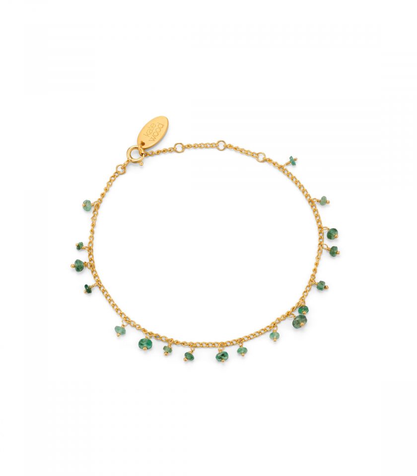 Bracelet with emerald beads