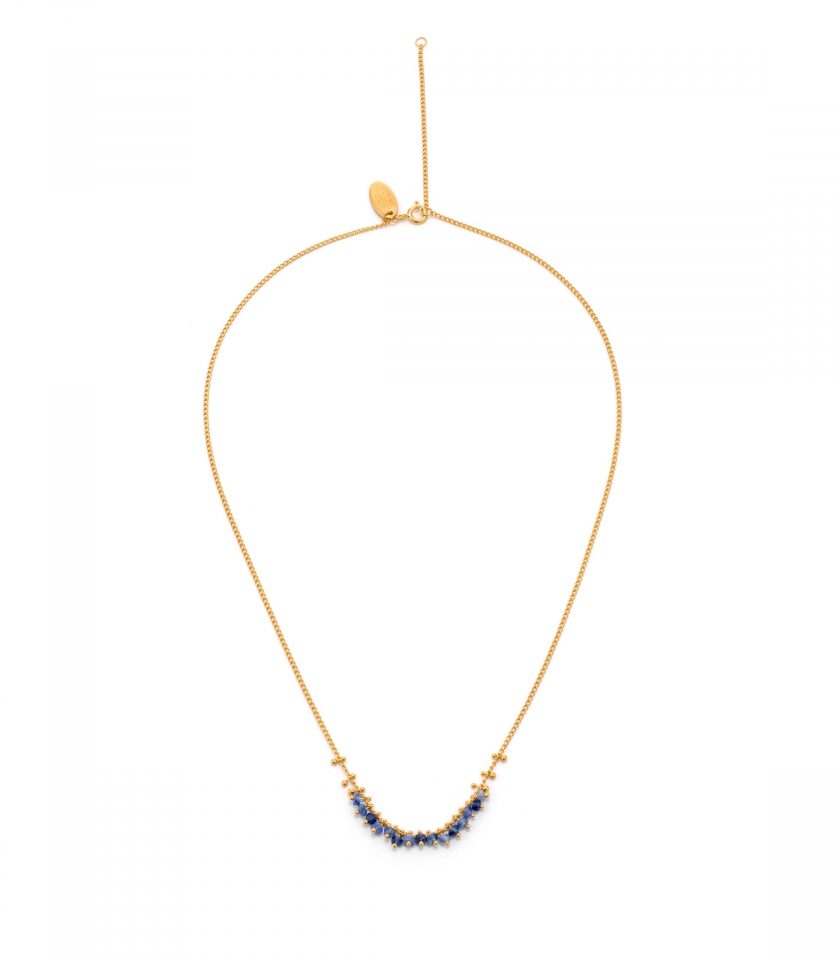 Sapphire beaded necklace by Kate Wood