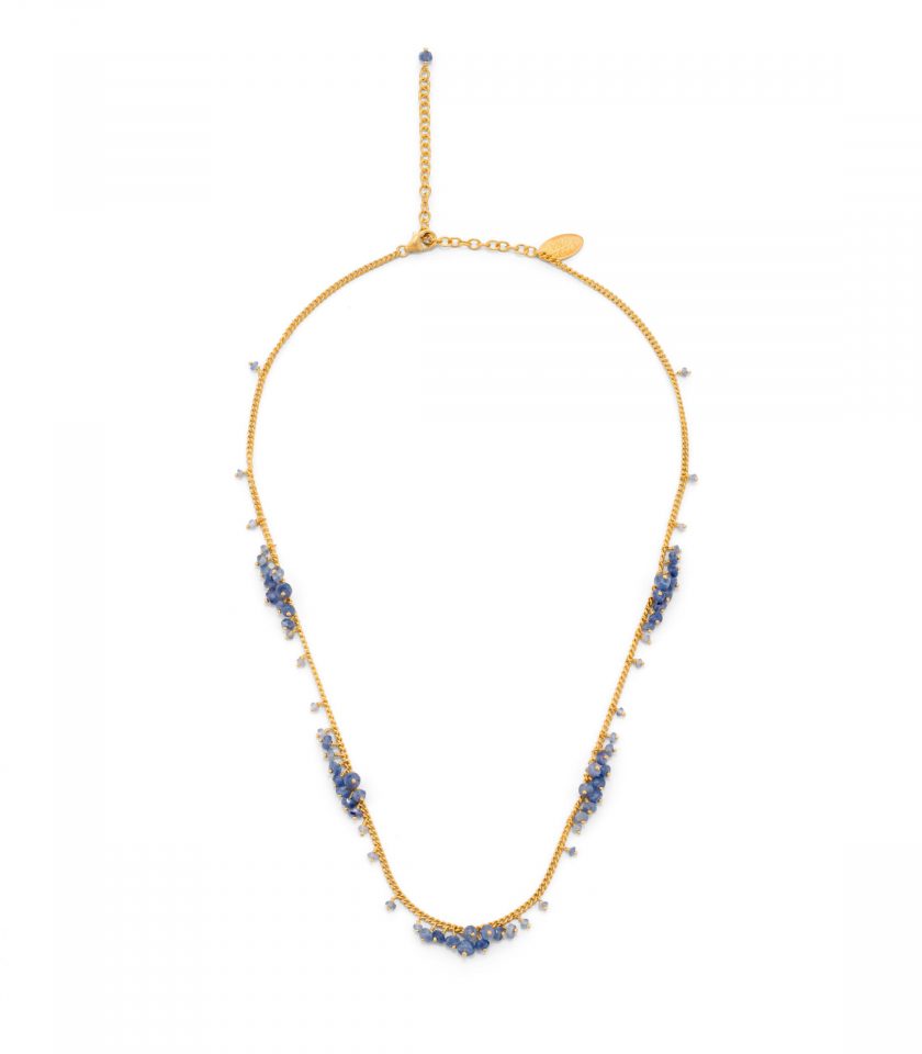 Sapphire beaded necklace by Kate Wood