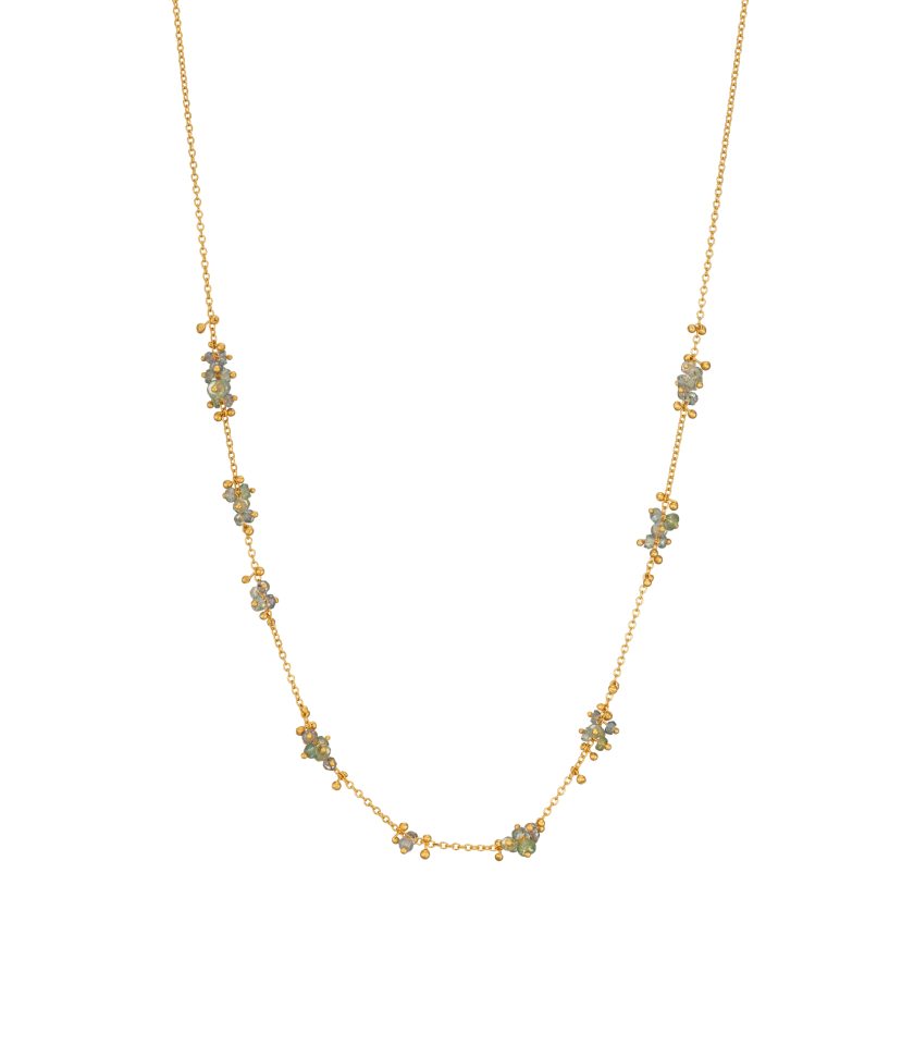 Green sapphire and gold vermeil necklace