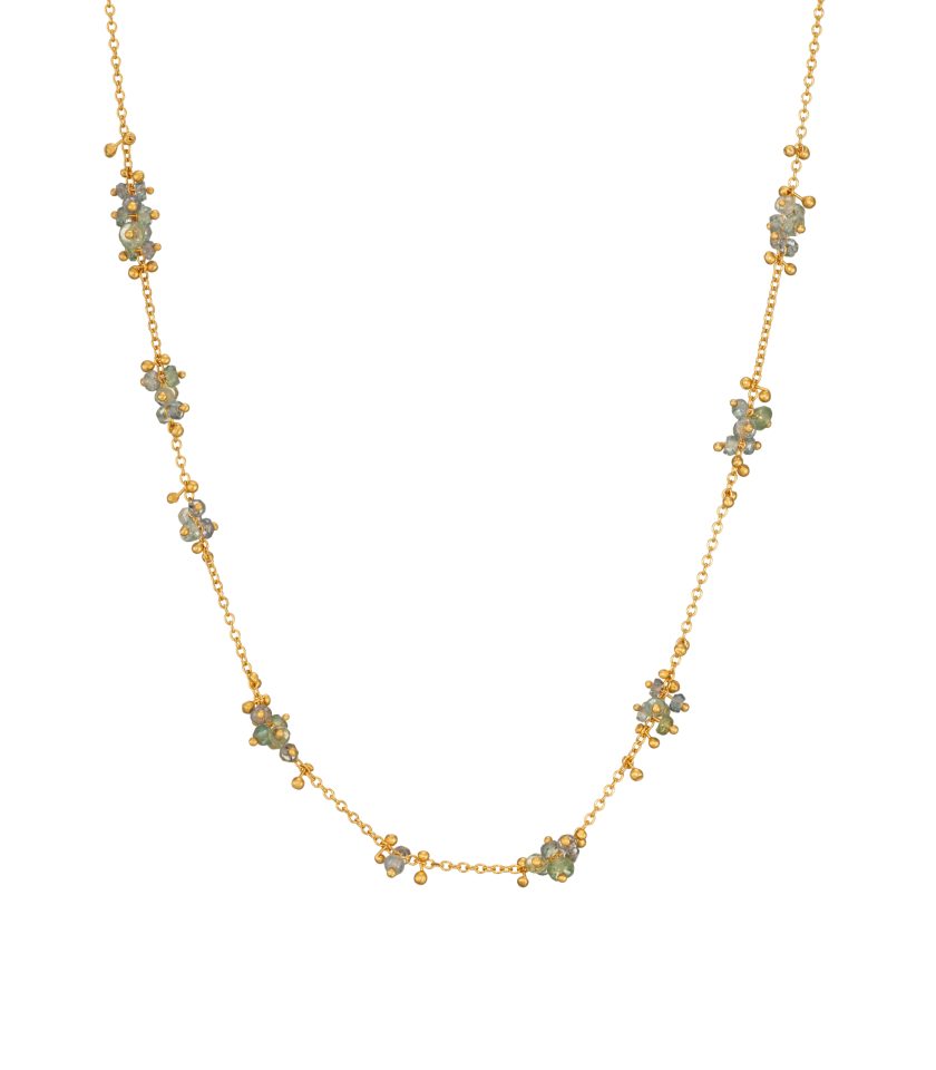 Green sapphire beaded necklace