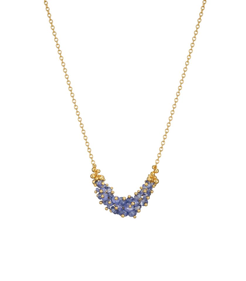 Blue sapphire beaded necklace