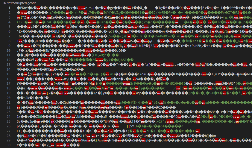 corrupted gcode file example