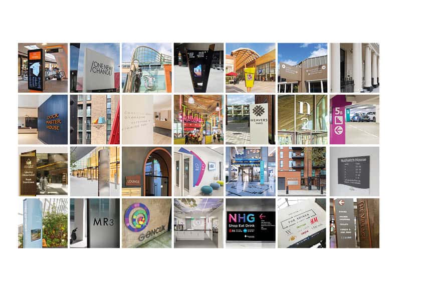 Thumb prints of images from past wayfinding projects
