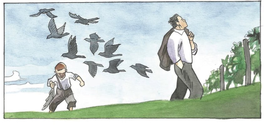 la luna e i falò fumetto immagine 1