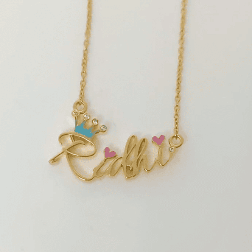 Crowned Name with Hearts