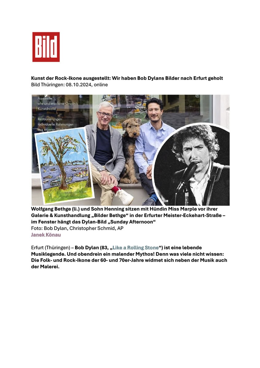 Bob Dylan Ausstellung Erfurt - Presse