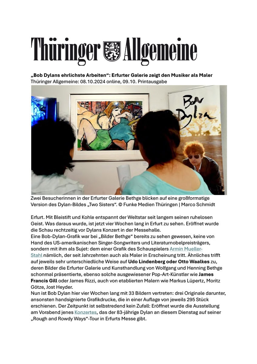 Bob Dylan Ausstellung Erfurt - Presse 2