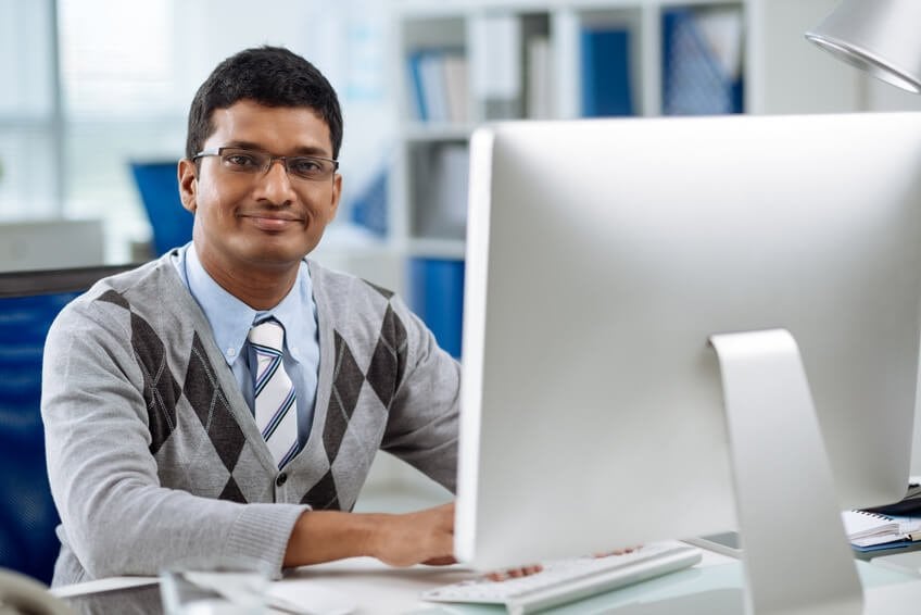 software developer working on computer