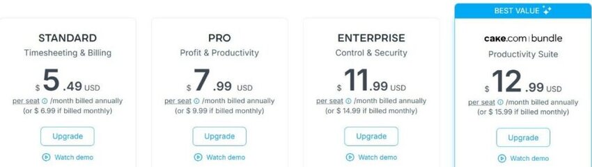 Clockify pricing