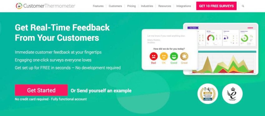 Customer Thermometer homepage