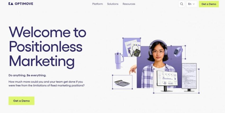 Optimove homepage