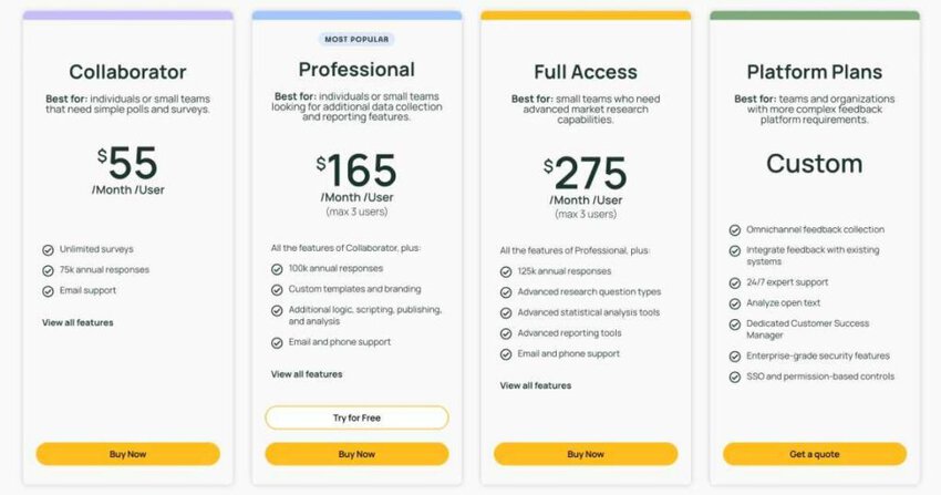 Alchemer pricing