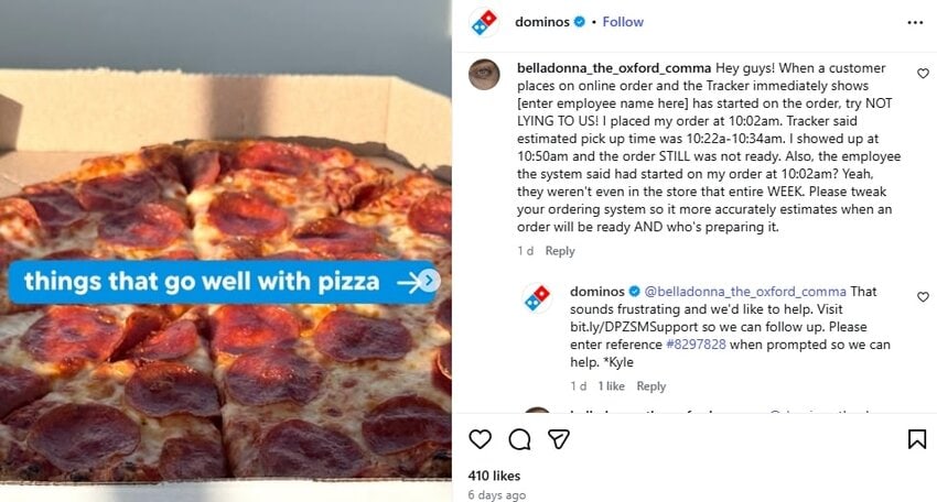 Dominos Negative Complaint