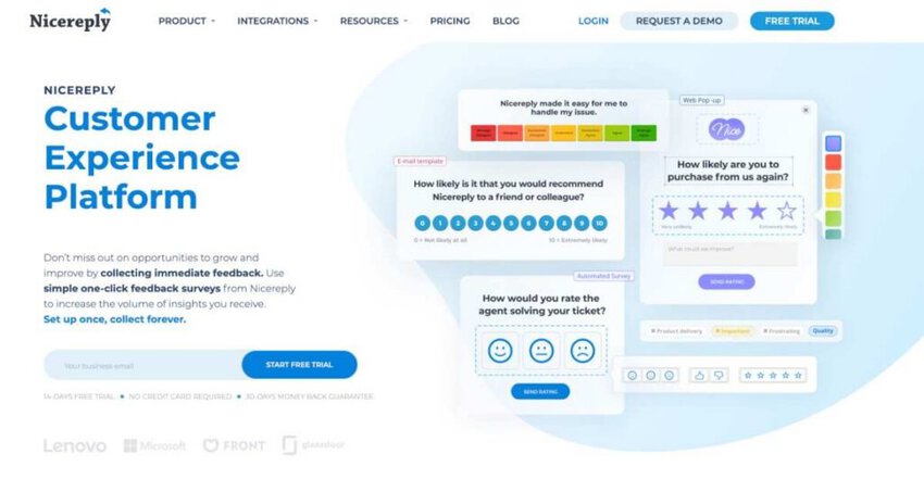 Nicereply homepage