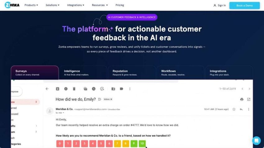 Zonka Feedback homepage