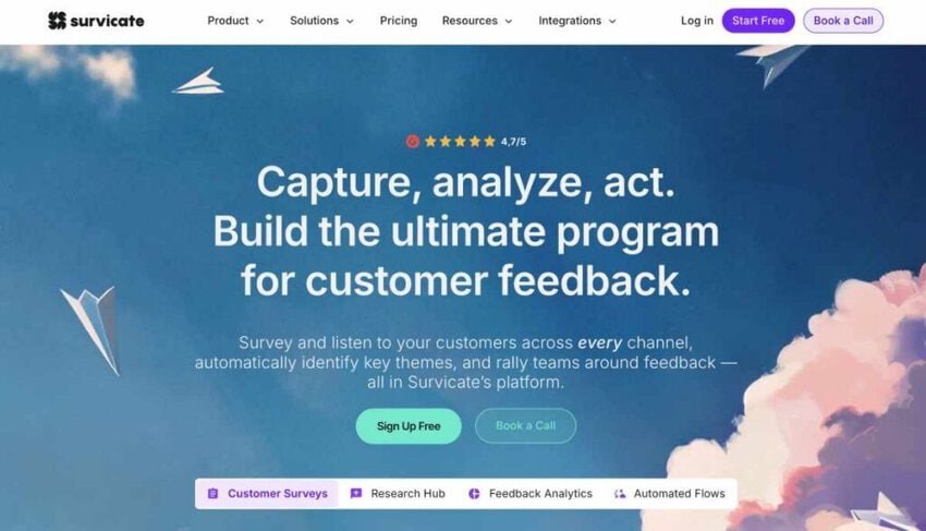 Survicate homepage