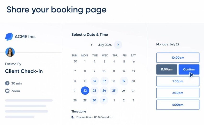 Calendly meeting availability example