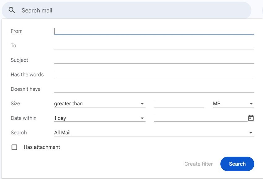 Gmail filter