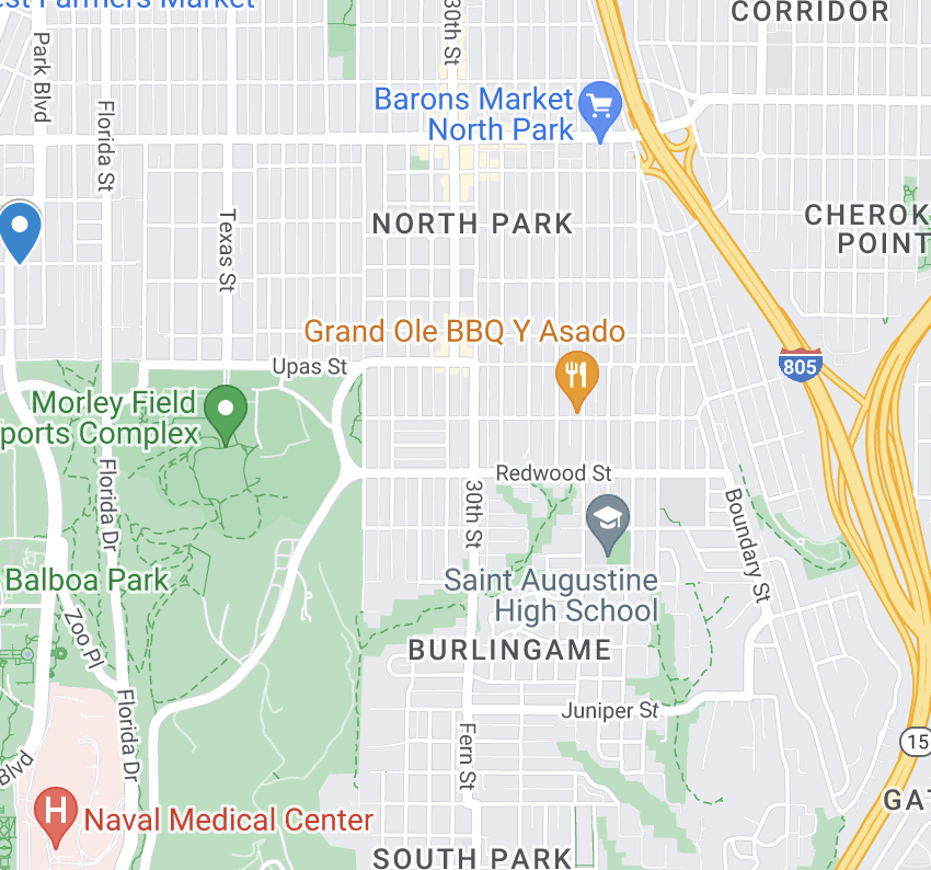 Google Map of North Park San Diego