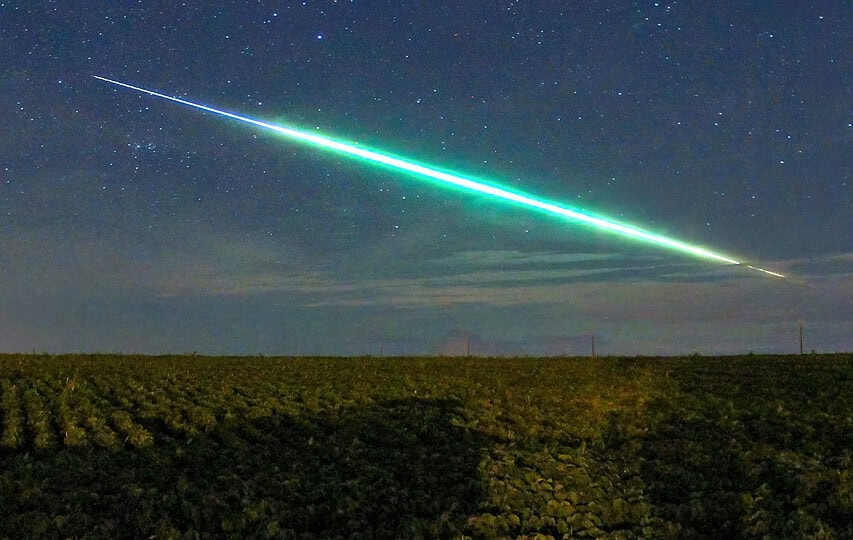 Detalhe da foto do meteoro feita a partir de Primeiro de Maio, PR - Créditos André Casagrande