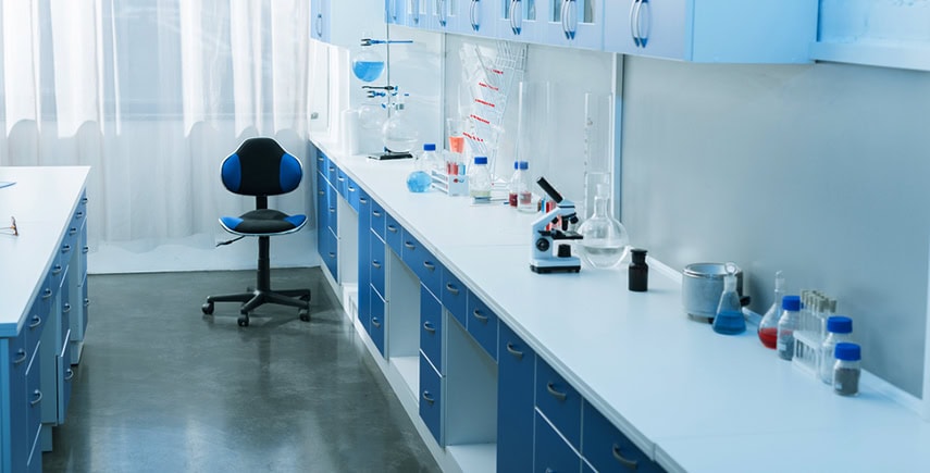 Clean laboratory with equipment, ideal for hygiene training for healthcare workers in a sterile setting.
