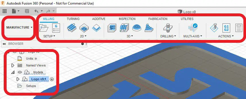 Different Menu bar in the manufacture workspace