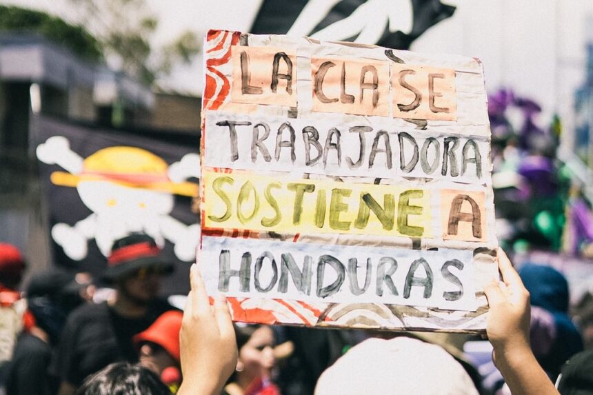 Manifestación del 1 de mayo en Tegucigalpa