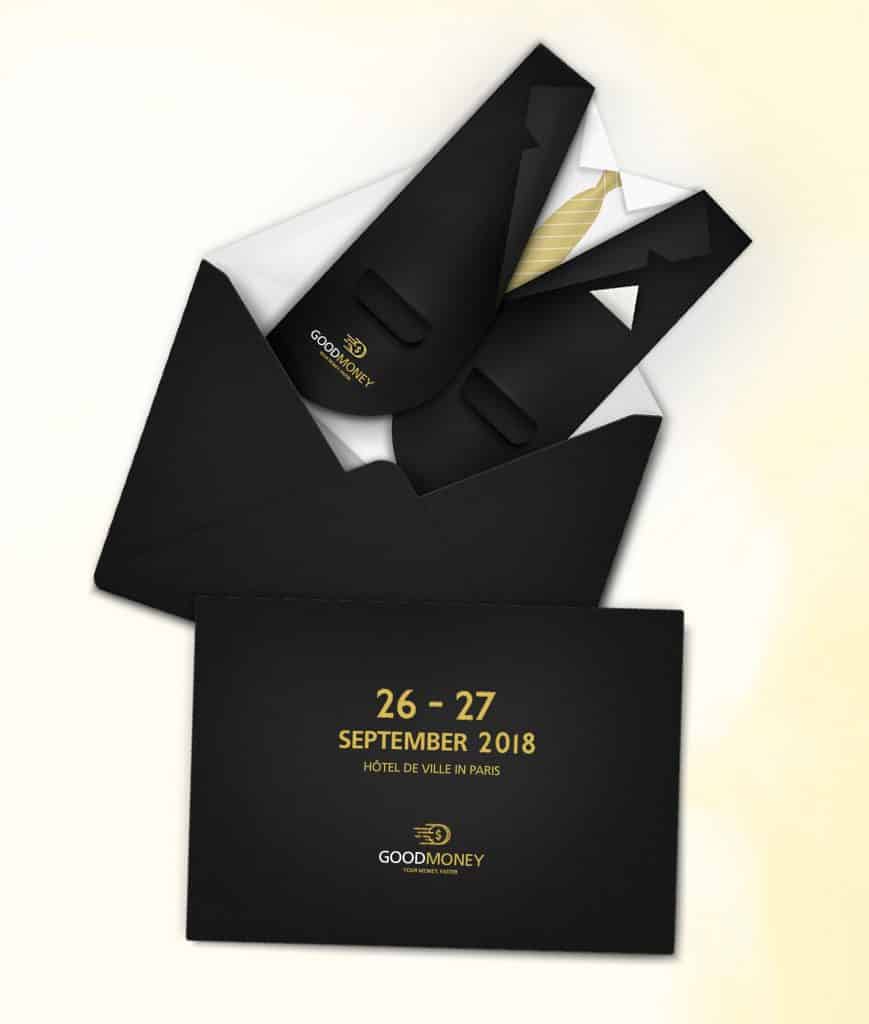 Schiebekarte mit Stopper als Einladung