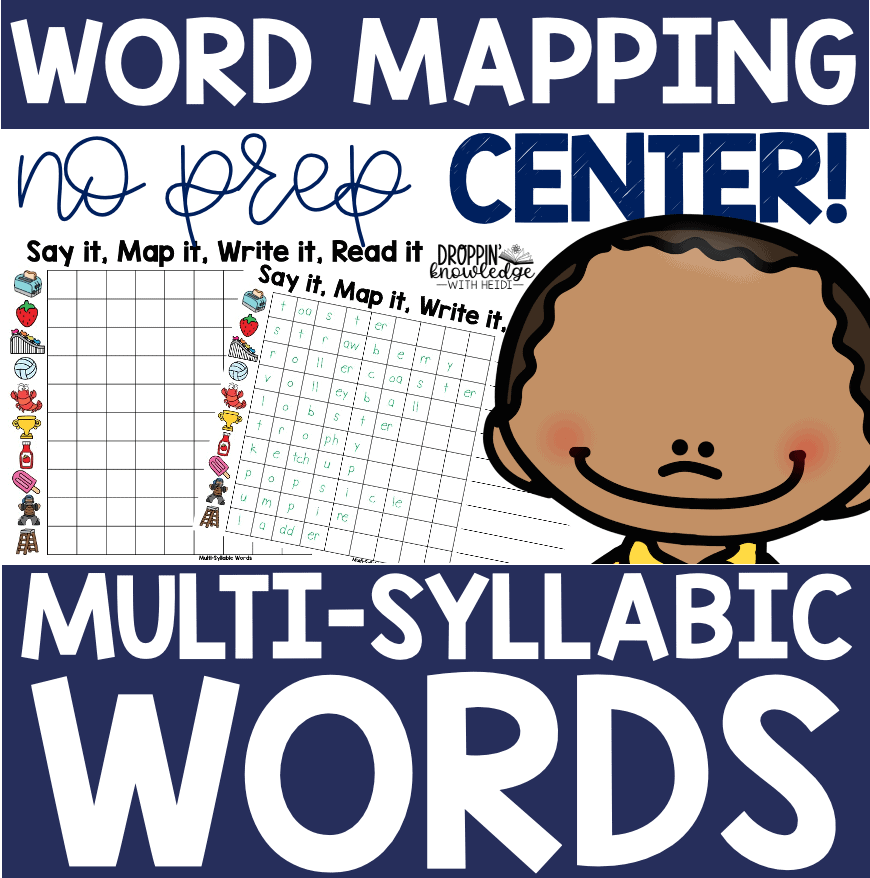 Word Mapping NO PREP Centers – MULTI-SYLLABIC WORDS