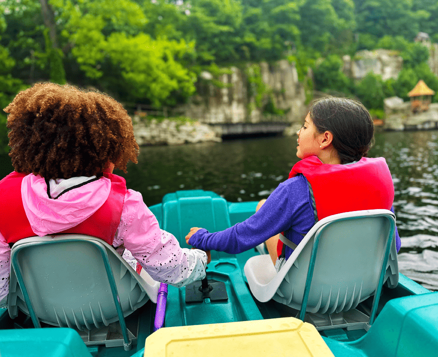 Kids Paddle Boating on Mohonk Lake