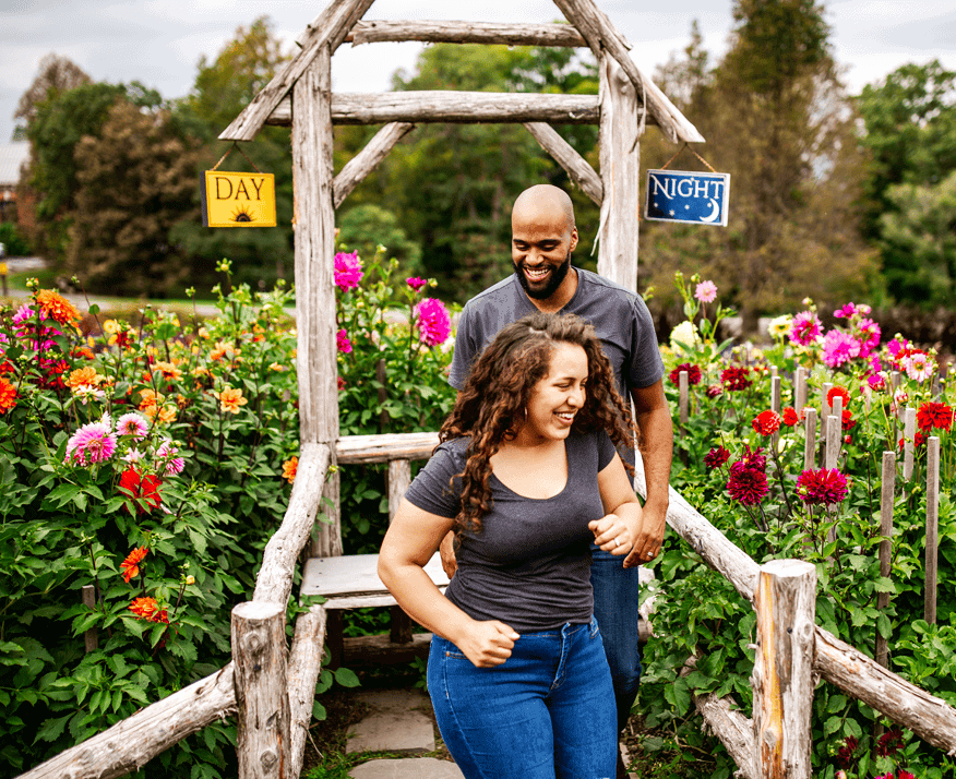 Couple Exploring Our Lush Gardens