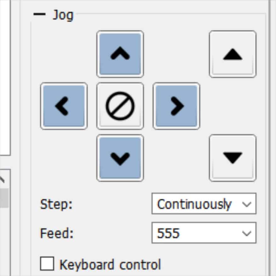 candle axis jog controls